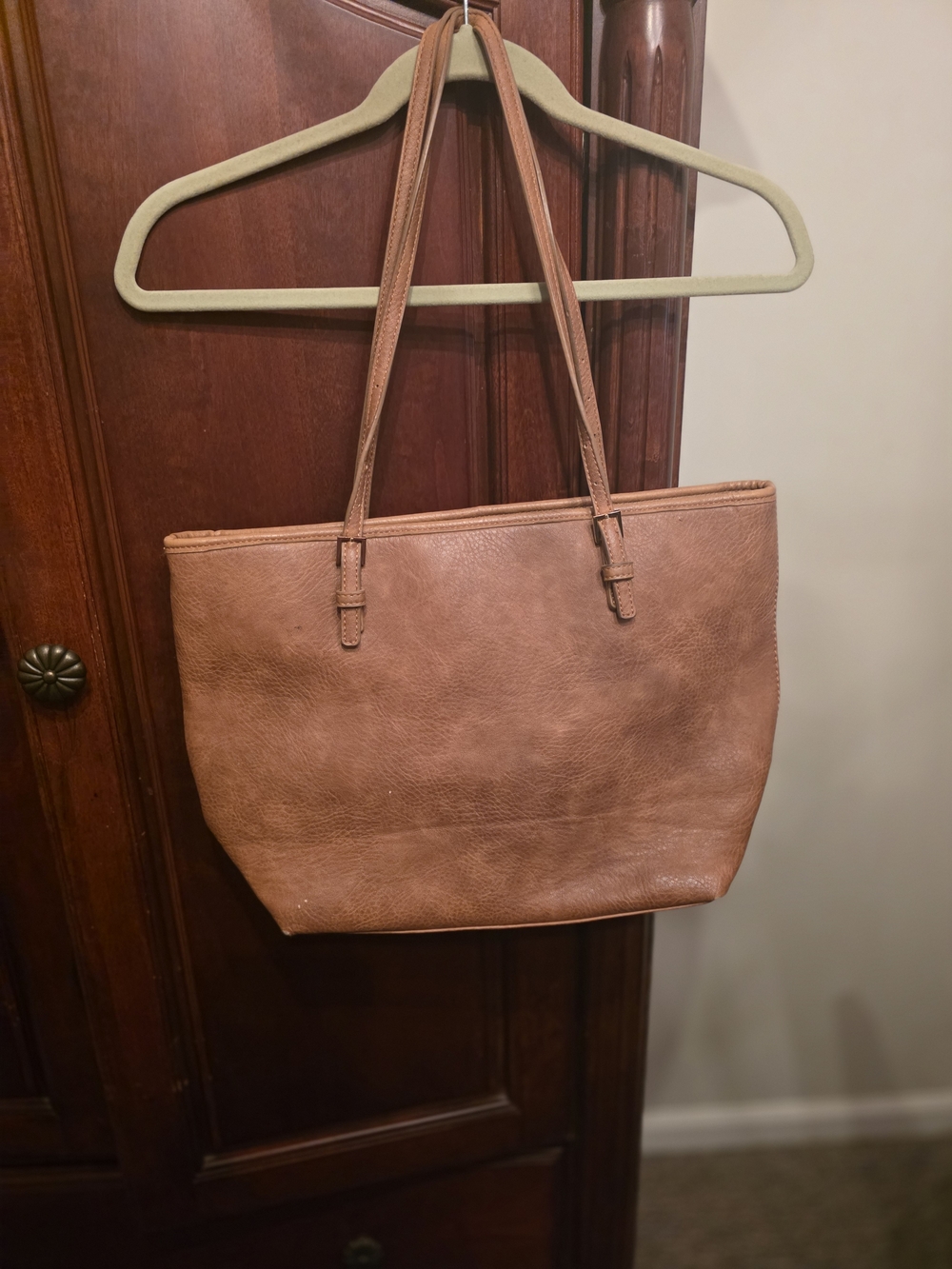 Classic Tan Leather Tote Bag